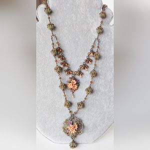 Colleen Toland Necklace Vintage Floral Drop